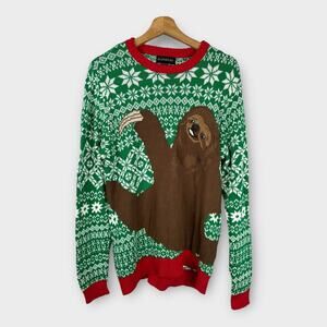 Blizzard Bay Mens size XL Ugly Christmas Holiday Sweater Sloth